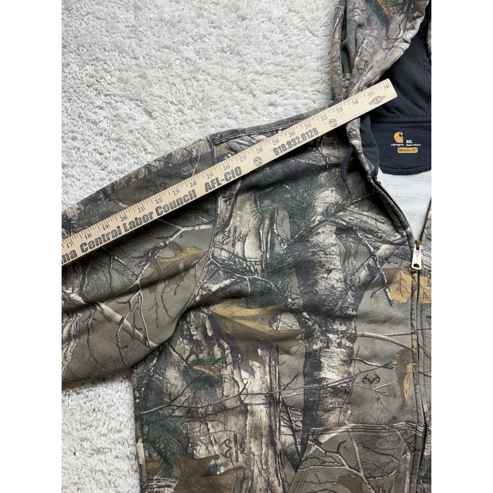 Carhartt Hoodie Sweatshirt 3XL Full Zipper Fleece Realtree Camo - Picture 7 of 9